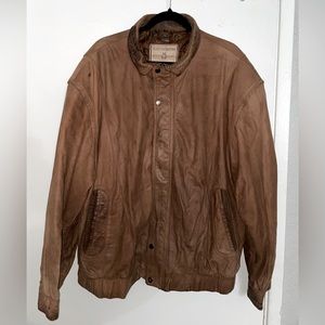 *SOLD* VTG Members Only Brown Genuine Leather Bomber